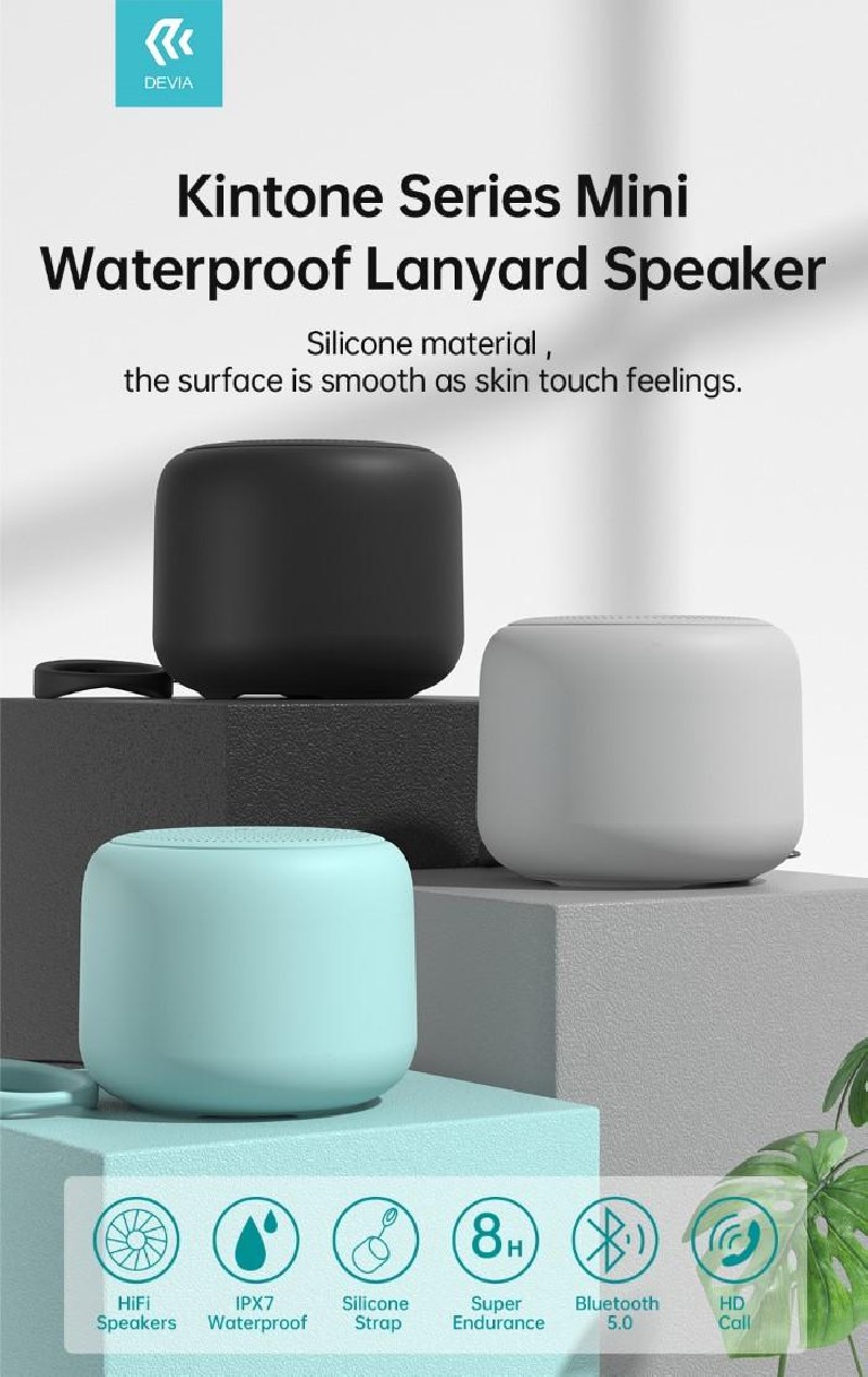 Altoparlante Bluetooth 5,0 5W in silicone Waterproof Nero