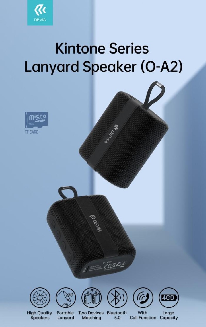 Altoparlante Bluetooth 5.0 Lanyard O-A2 5 Watt EM503 Kintone Altoparlante Bluetooth 5.0 Lanyard O-A2 5 Watt EM503 Kintone