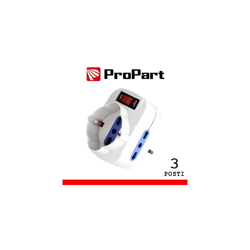 Adattatore 3pos bipasso/schuko spina10A rotante + inter. Adattatore 3pos bipasso/schuko spina10A rotante + inter.