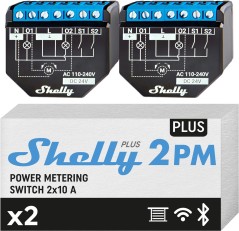 Shelly Plus 2PM DOUBLE PACK - Smart Relay 16A  AC/DC WiFi