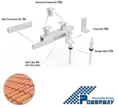 Kit montaggio 6 moduli x tetti a tegola - escluso binario