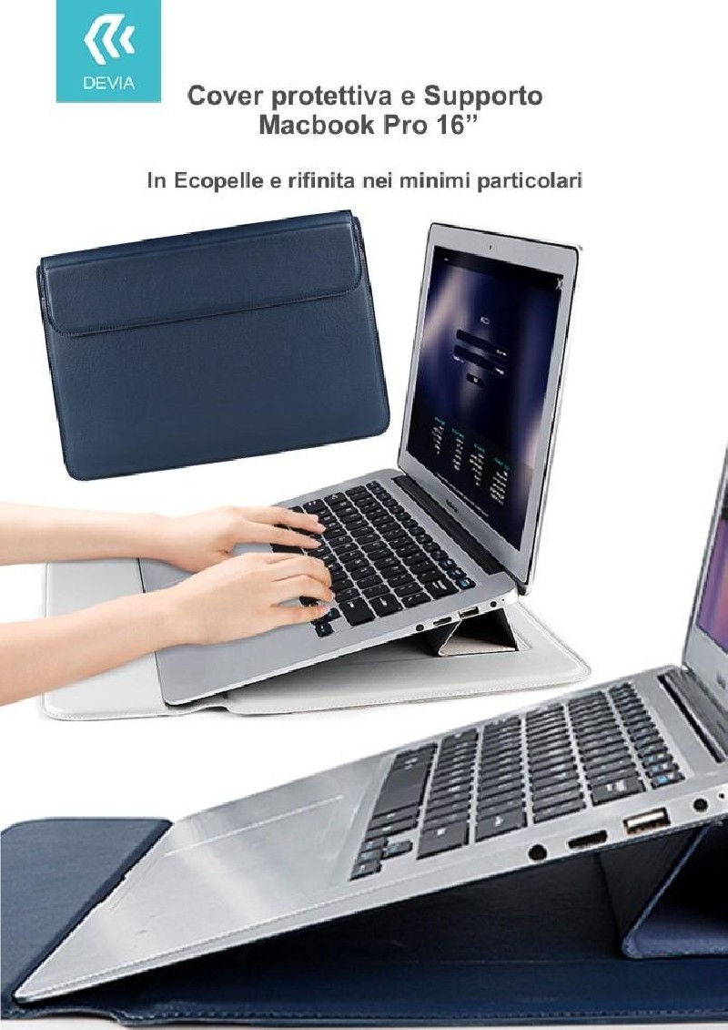 Cover protettiva per Macbook Pro 16'' con Supporto Blu Cover protettiva per Macbook Pro 16'' con Supporto Blu
