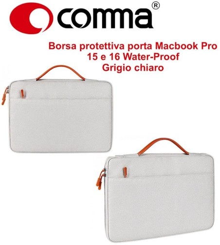 Borsa protettiva Macbook Pro 15.4 e 16 Water-Proof Grigia