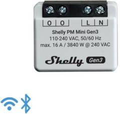 Shelly Mini PM Gen3 - Solo misurazione consumi Wi-FI/BT (no relé/no input) Gen3