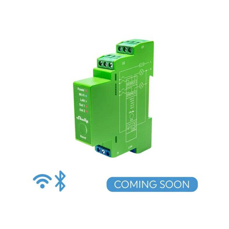 Shelly Pro Dimmer 2PM - IP Smart Dimmer 2ch LAN/WiFi/BT + PM Shelly Pro Dimmer 2PM - IP Smart Dimmer 2ch LAN/WiFi/BT + PM