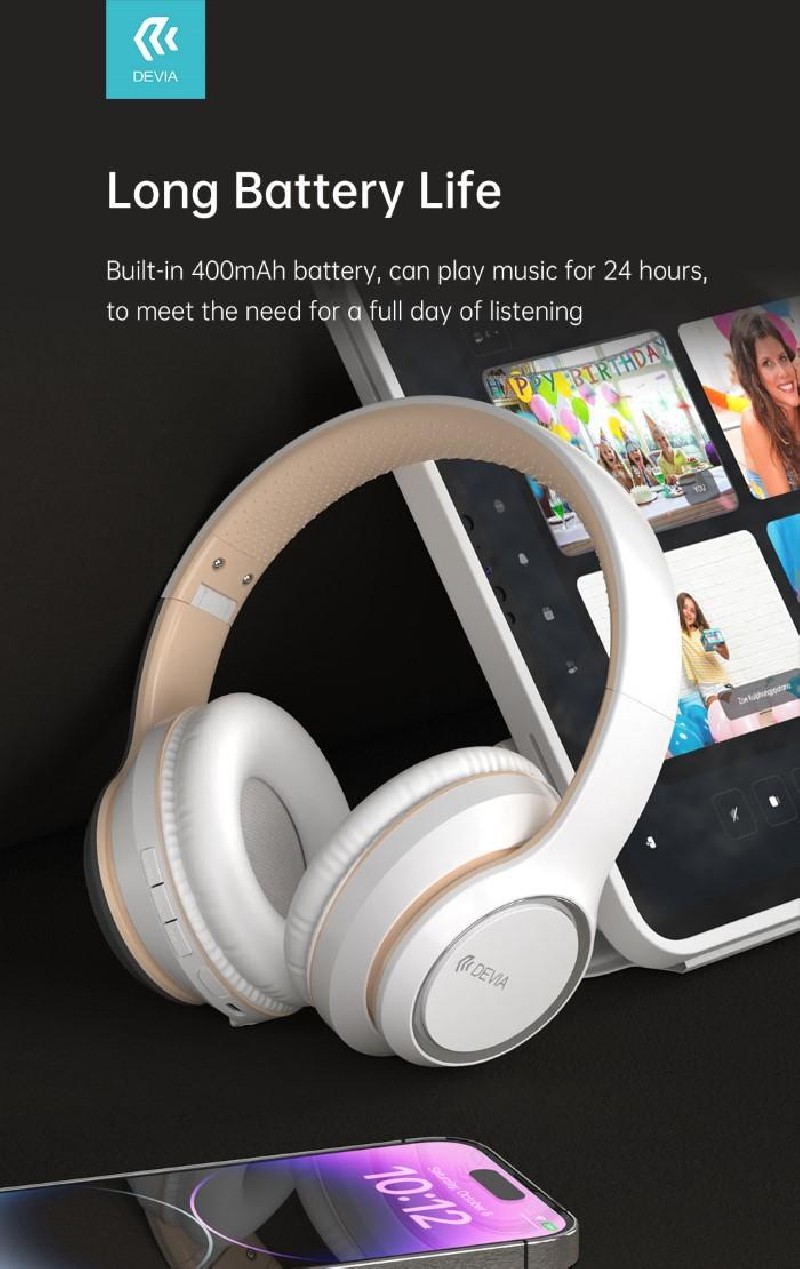 Cuffia wireless EM039 bluetooth V. 5.2 ricaricabile Bianca Cuffia wireless EM039 bluetooth V. 5.2 ricaricabile Bianca