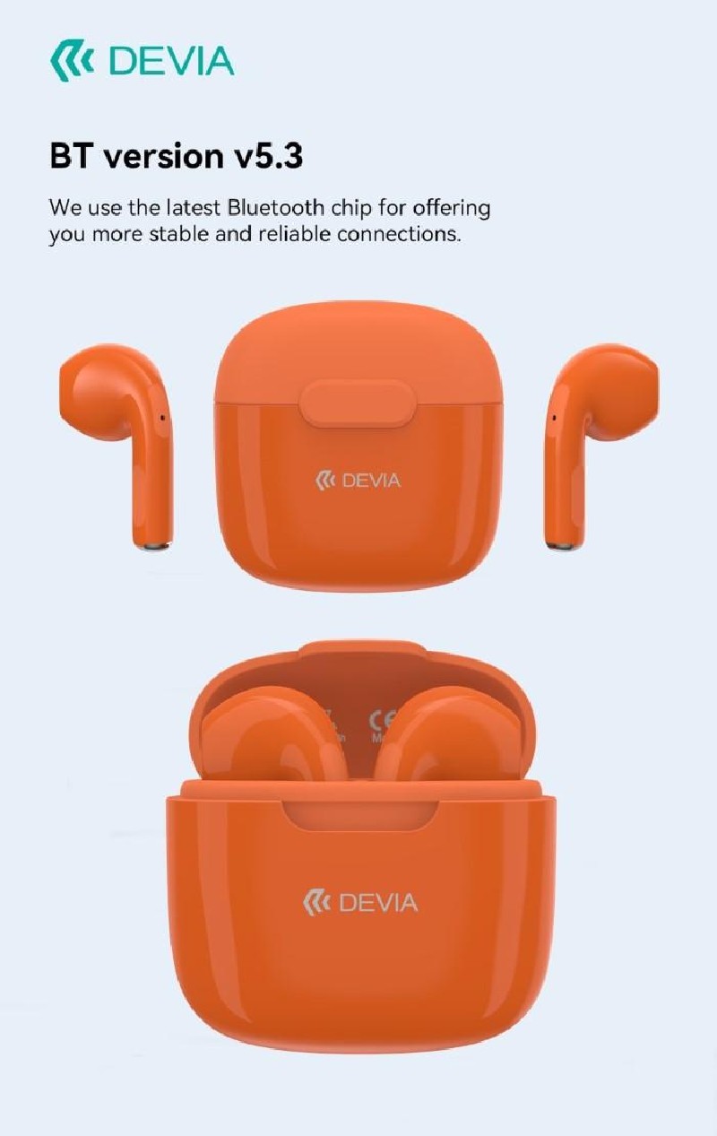 Auricolari Devia TWS-K1 Bluetooth 5.3 EM057 Arancio