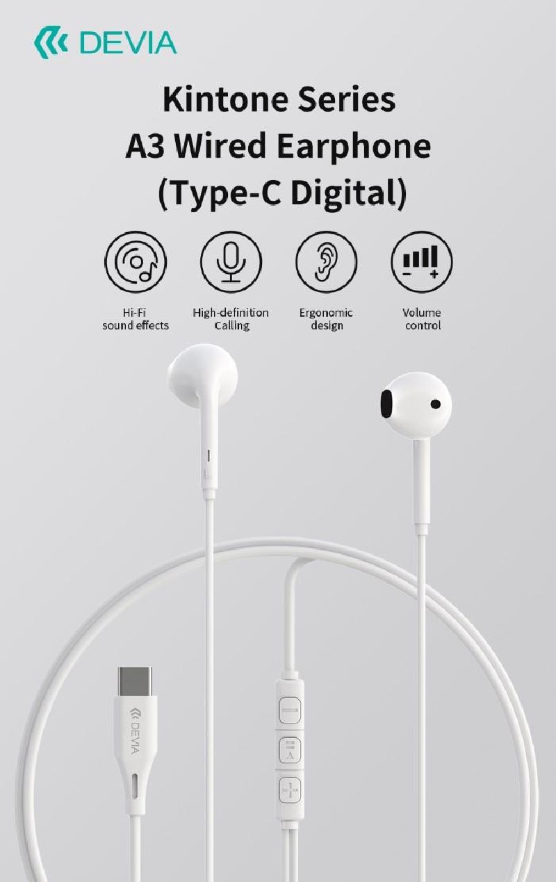 Auricolari A3 Digital filo con connettore Tipo-C compatibile Android e Apple Bia Auricolari A3 Digital filo con connettore Tipo-C compatibile Android e Apple Bia