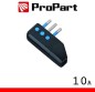 Spina 10A 2P+T uscita cavo 90° nera polybag Spina 10A 2P+T uscita cavo 90° nera polybag
