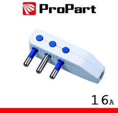 Spina 16A 2P+T uscita cavo 90Â° polybag