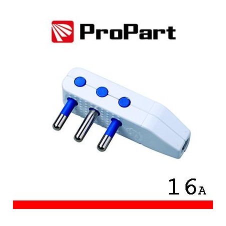 Spina 16A 2P+T uscita cavo 90Â° polybag