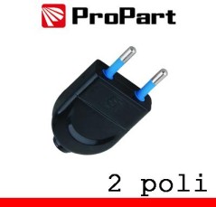 Spina 10A 2 poli nera polybag