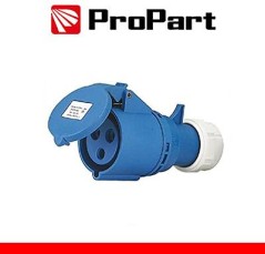 Presa Mobile Diritta Indust. CEE 16A-6h 2P+T 220-250V IP44