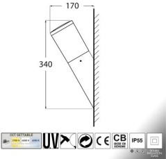 AMELIA FS NERO OPALE E27 A60 LED 11W CCT 3WHITE