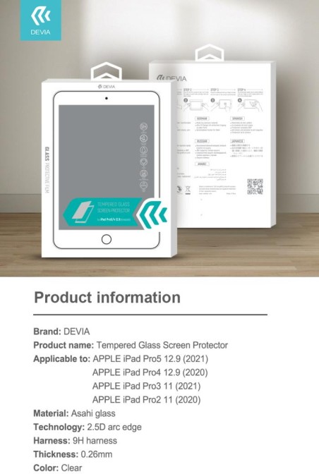 Protezione schermo in vetro temperato per iPad Pro 11 2021