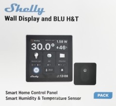 Shelly Wall Display + Sensore H&T - Pannello con Display touch Nero