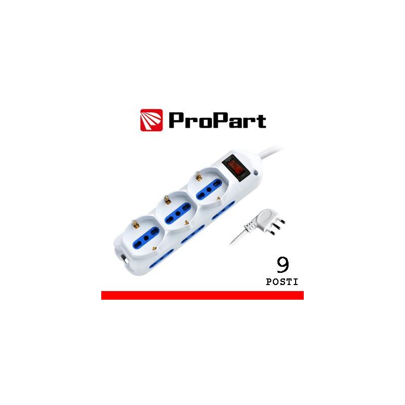 Multipresa 9pos bipasso + bipasso/schuko spina10A + int nera Multipresa 9pos bipasso + bipasso/schuko spina10A + int nera