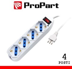 Multipresa 4pos bipasso/schuko spina10A +interr.