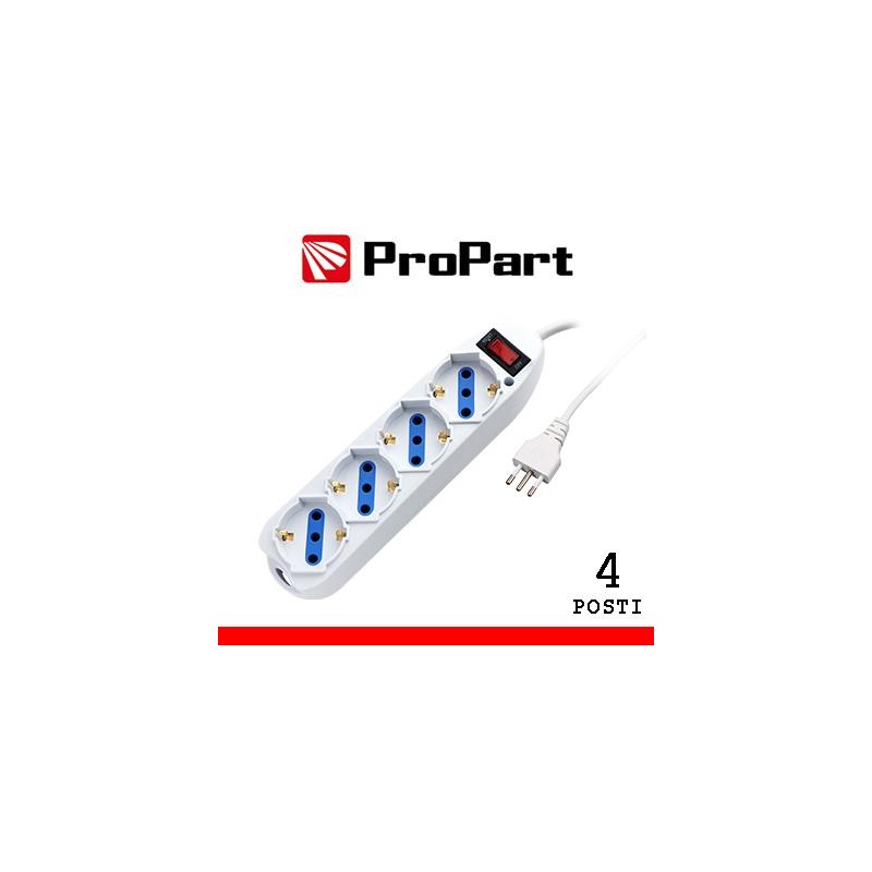 Multipresa 4pos bipasso/schuko spina10A +interr. Multipresa 4pos bipasso/schuko spina10A +interr.