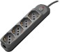 Multipresa 4pos bipasso/schuko + interrutt nuovo modello nera spina 16A