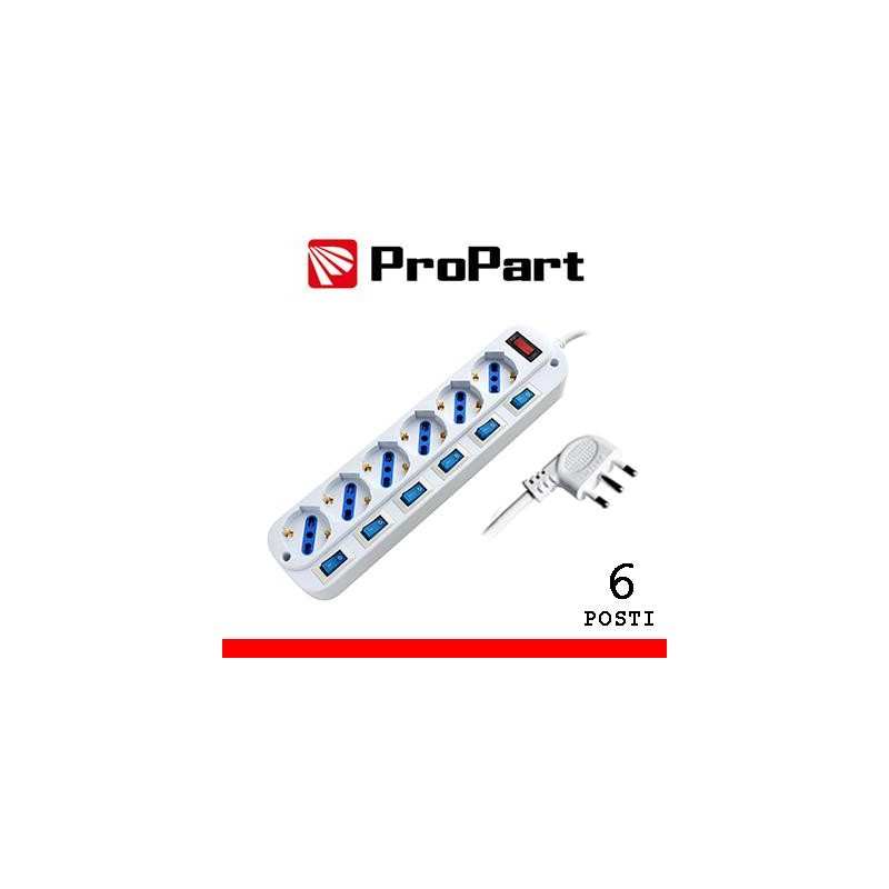 Multipresa 6pos bipasso/schuko spina16A +interr. multipli Multipresa 6pos bipasso/schuko spina16A +interr. multipli