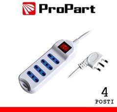 Multipresa 4pos bipasso spina16A +interr.