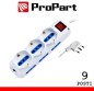 Multipresa 9pos bipasso + bipasso/schuko spina16A +int nera