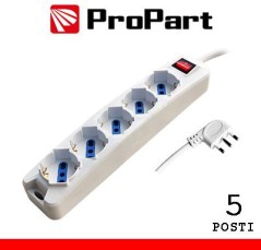 Multipresa 5pos bipasso/schuko spina16A +interr.