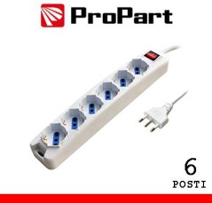Multipresa 6pos bipasso/schuko spina16A +inter 3m