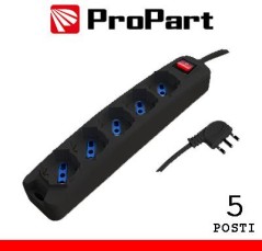 Multipresa 5pos bipasso/schuko spina16A +interr. NERA