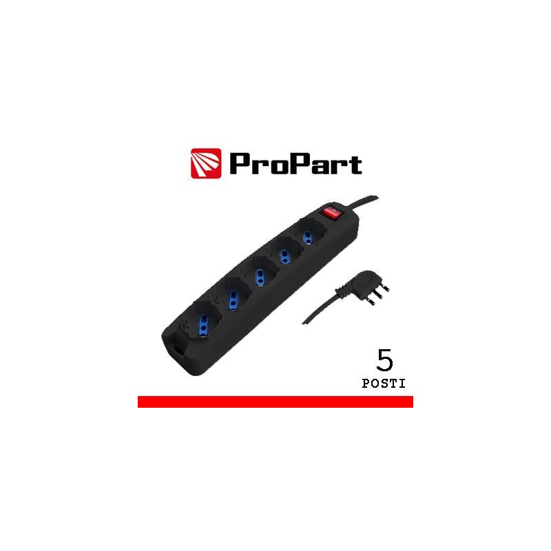Multipresa 5pos bipasso/schuko spina16A +interr. NERA Multipresa 5pos bipasso/schuko spina16A +interr. NERA