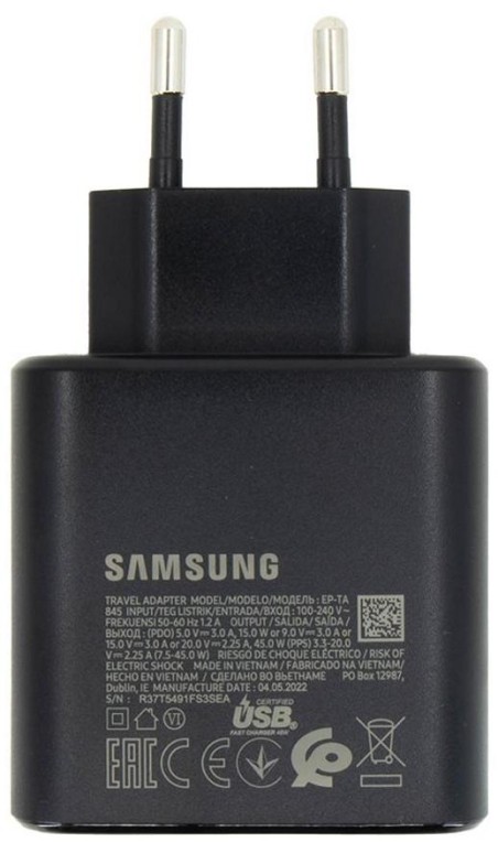 Carica Batteria Samsung EP-TA845EBE 5A. 45W IN BULK Nero