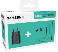 SAMSUNG Pack Caricatore USB-C da 25 W + Auricolari USB-C AKG