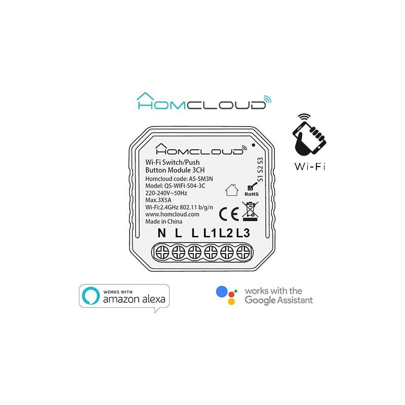 Modulo PuIsante/Interruttore 3CH Wi-Fi da incasso Modulo PuIsante/Interruttore 3CH Wi-Fi da incasso