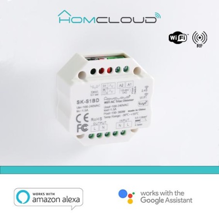 Modulo Smart Dimmer 220V AC Triac 1CHx1.5A Wi-Fi+RF 2.4G