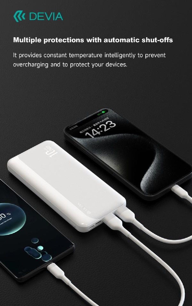Power Bank Kintone 10,000 mAh 37 Watt Bianco Power Bank Kintone 10,000 mAh 37 Watt Bianco