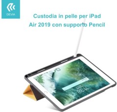 Custodia in pelle per iPad Air 2019 con supporto Pencil Blu