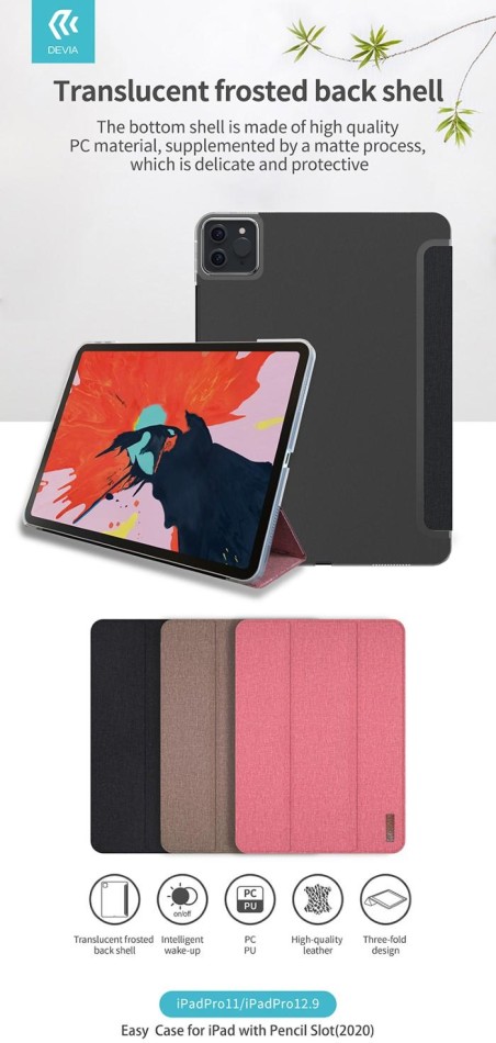 Cover in TPU con supporto pencil per iPad 11 Pro 2020 Nera