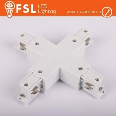 FSL Connettore Forma X per binario Trifase - Colore BIANCO
