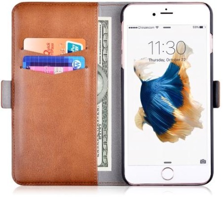 Custodia in Pelle con Portadocumenti per iPhone 6S/6 Marrone