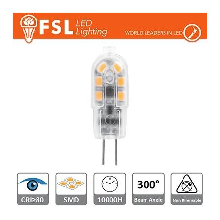 G4 - 1.5W 4000K 125LM 300Âº 39x12x10mm CRI80 DC-12V