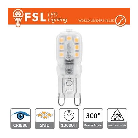 G9 - 2.2W 4000K 235LM 300Âº 48x16x12mm CRI80 AC-230V