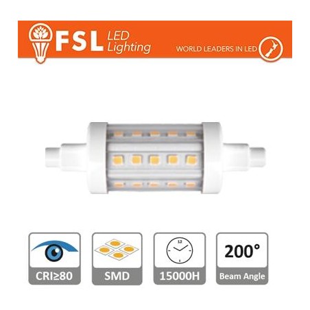 R7s - 5,5W 2700K 600LM 200Âº 25*78mm CRI80