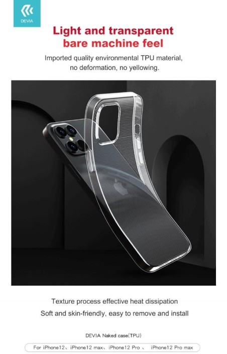 Cover protettiva trasparente morbida per iPhone 12 Mini