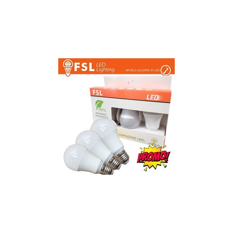 Lampada Goccia: Confezione PROMO 3PACK - 9W 3000K Lampada Goccia: Confezione PROMO 3PACK - 9W 3000K