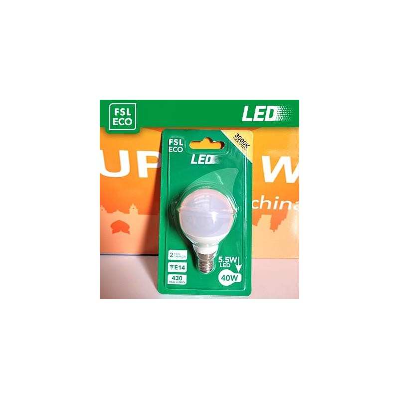 Lampada Sfera BLISTER - 5,5W 3000K E14 Lampada Sfera BLISTER - 5,5W 3000K E14