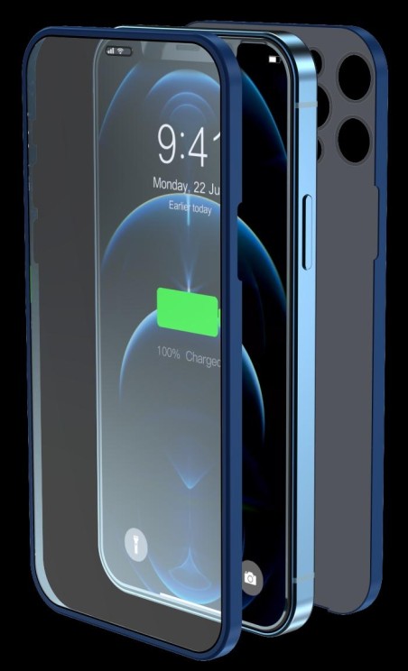 Cover & Vetro Totale protezione per iPhone 12 Pro Blu