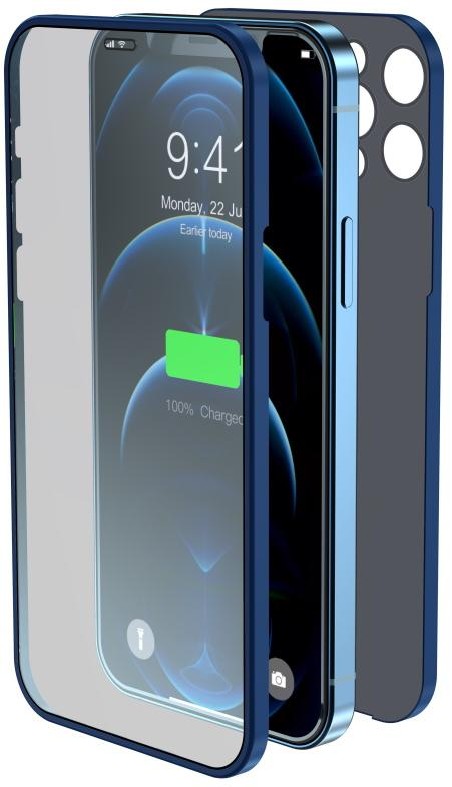 Cover & Vetro Totale protezione per iPhone 12 Pro Max Blu