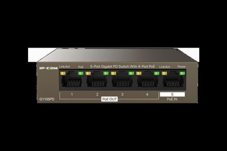 Switch 5 porte Gigabit PD - 4 porte PoE OUT 1 porta PoE IN