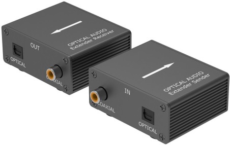Kit TX-RX Extender Audio TOSLINK SPDIF, 100MT UTP,  POE